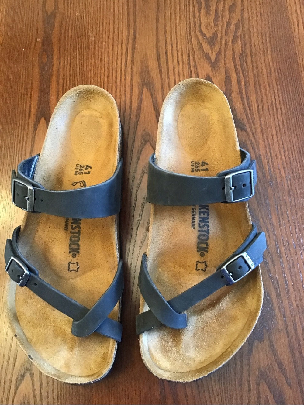 Birkenstock Black Leather Buckle Toe-Loop Sandals